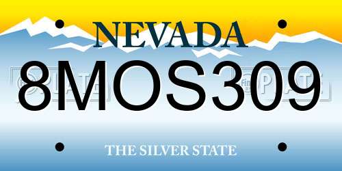 8MOS309 Nevada License Plate