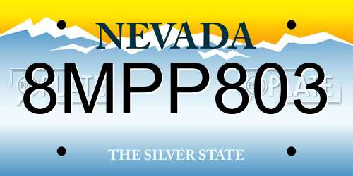 8MPP803 Nevada License Plate