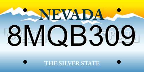 8MQB309 Nevada License Plate