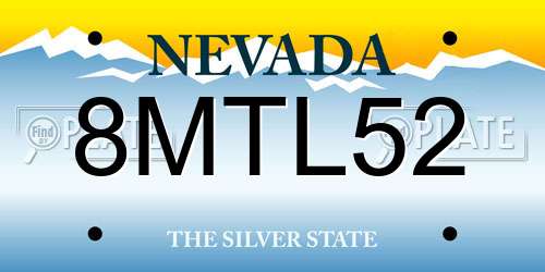 8MTL52 Nevada License Plate