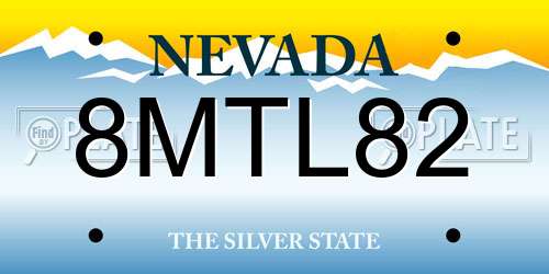 8MTL82 Nevada License Plate
