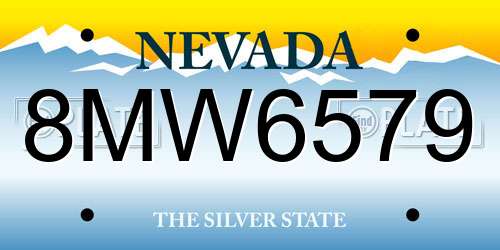 8MW6579 Nevada License Plate