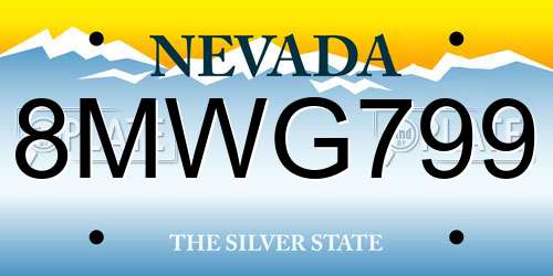 8MWG799 Nevada License Plate