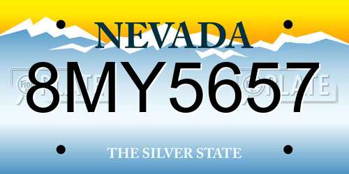 8MY5657 Nevada License Plate