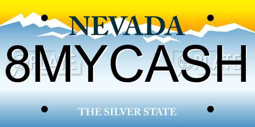 8MYCASH Nevada License Plate