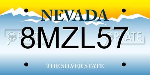 8MZL57 Nevada License Plate