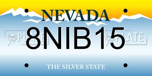 8NIB15 Nevada License Plate