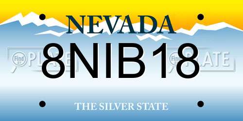 8NIB18 Nevada License Plate