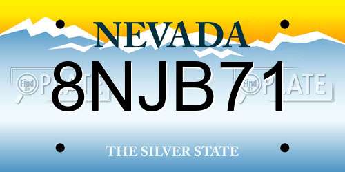 8NJB71 Nevada License Plate