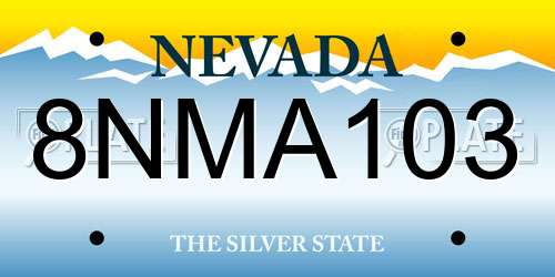 8NMA103 Nevada License Plate