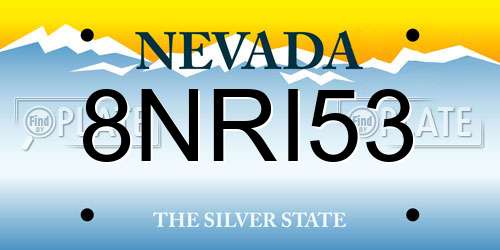 8NRI53 Nevada License Plate