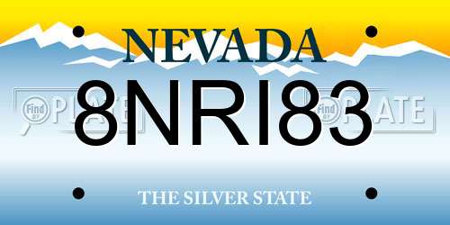 8NRI83 Nevada License Plate