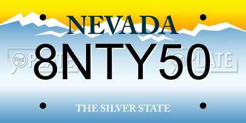 8NTY50 Nevada License Plate