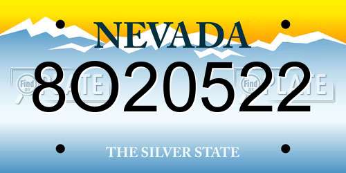 8O20522 Nevada License Plate