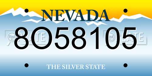 8O58105 Nevada License Plate
