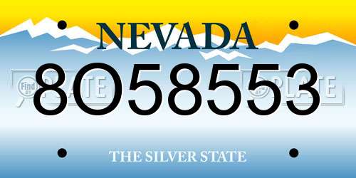 8O58553 Nevada License Plate