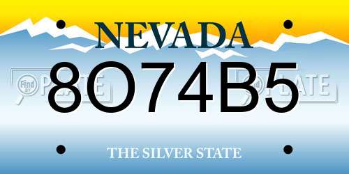 8O74B5 Nevada License Plate
