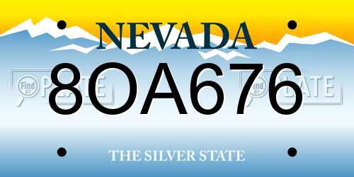 8OA676 Nevada License Plate