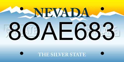 8OAE683 Nevada License Plate
