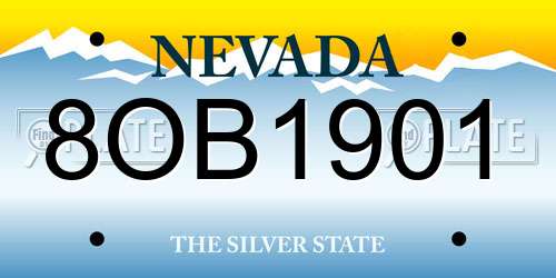 8OB1901 Nevada License Plate
