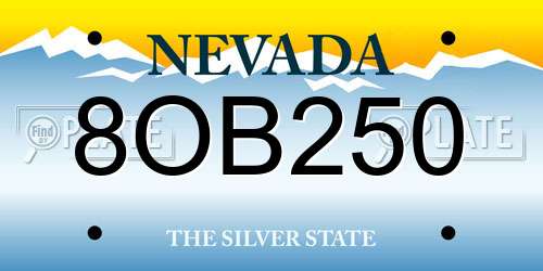8OB250 Nevada License Plate