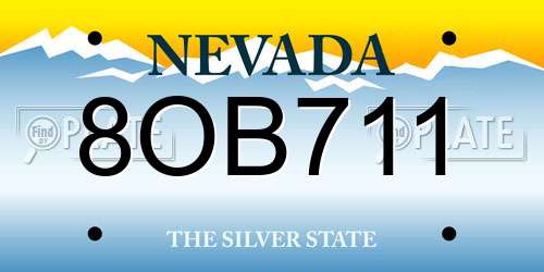 8OB711 Nevada License Plate