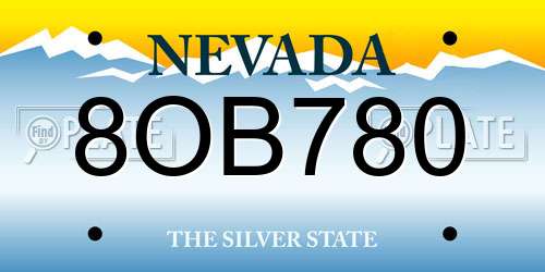 8OB780 Nevada License Plate