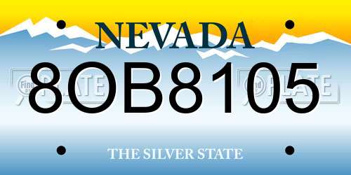 8OB8105 Nevada License Plate