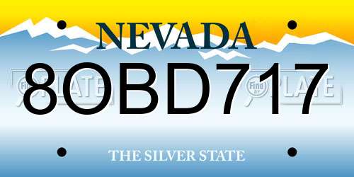 8OBD717 Nevada License Plate