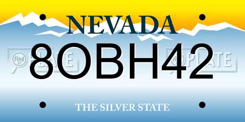 8OBH42 Nevada License Plate