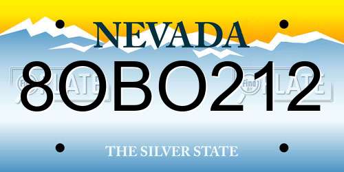8OBO212 Nevada License Plate