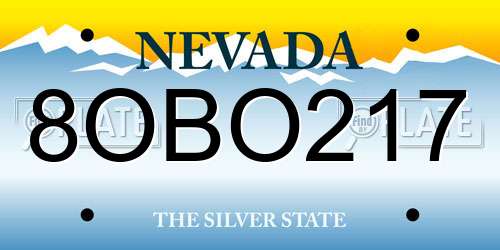 8OBO217 Nevada License Plate