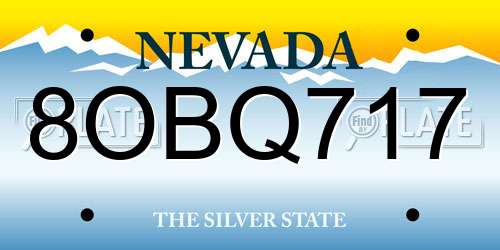 8OBQ717 Nevada License Plate