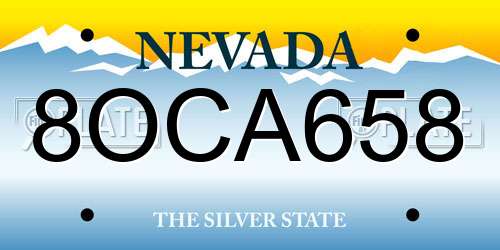 8OCA658 Nevada License Plate