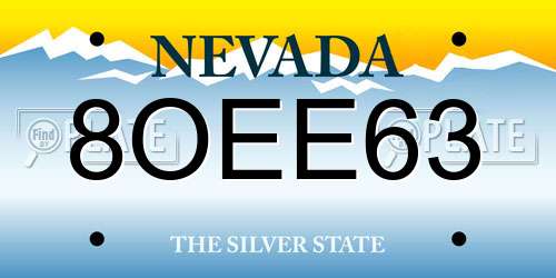 8OEE63 Nevada License Plate