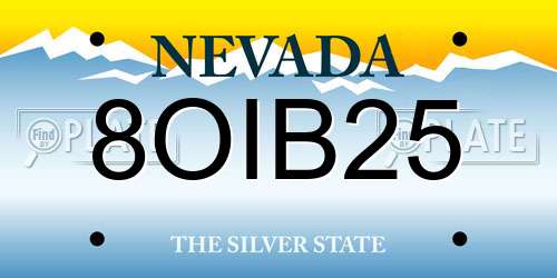 8OIB25 Nevada License Plate
