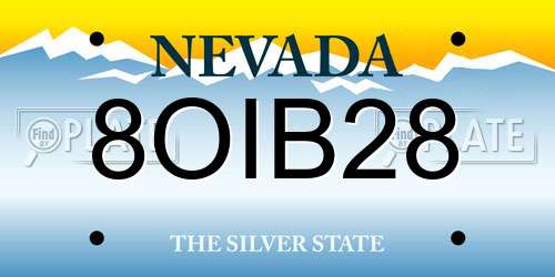 8OIB28 Nevada License Plate
