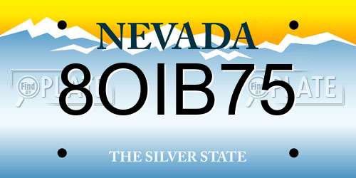 8OIB75 Nevada License Plate