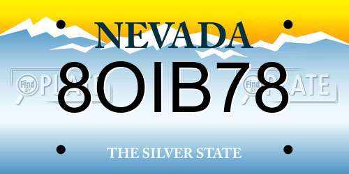 8OIB78 Nevada License Plate