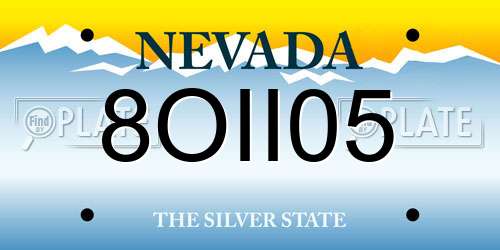 8OII05 Nevada License Plate