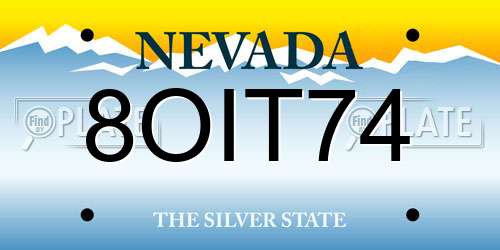 8OIT74 Nevada License Plate