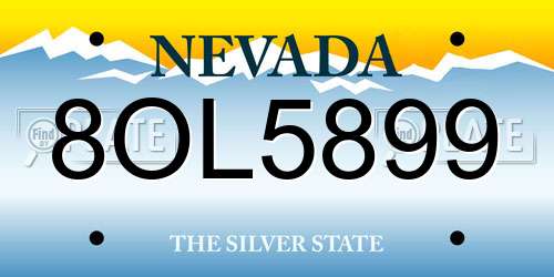 8OL5899 Nevada License Plate