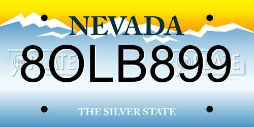 8OLB899 Nevada License Plate