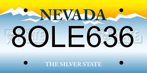 8OLE636 Nevada License Plate