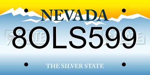 8OLS599 Nevada License Plate
