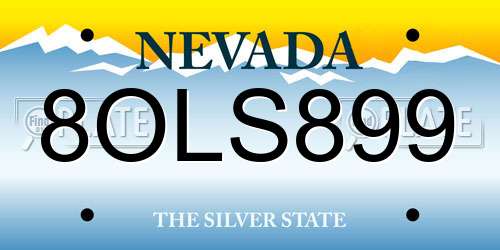 8OLS899 Nevada License Plate