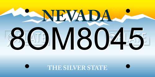 8OM8045 Nevada License Plate