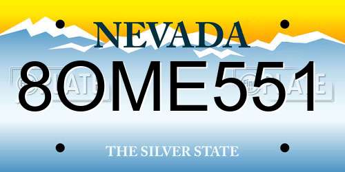 8OME551 Nevada License Plate