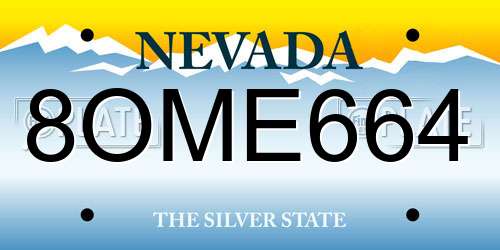 8OME664 Nevada License Plate