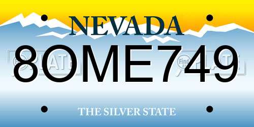 8OME749 Nevada License Plate